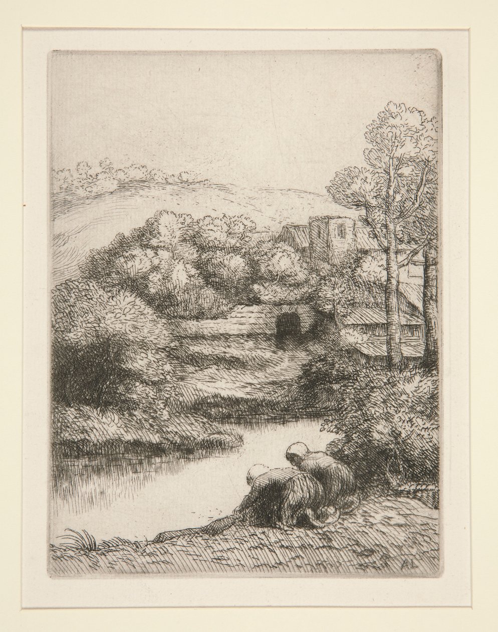 洗衣房或洗衣妇 作者 阿方斯·莱格罗斯（Alphonse Legros）