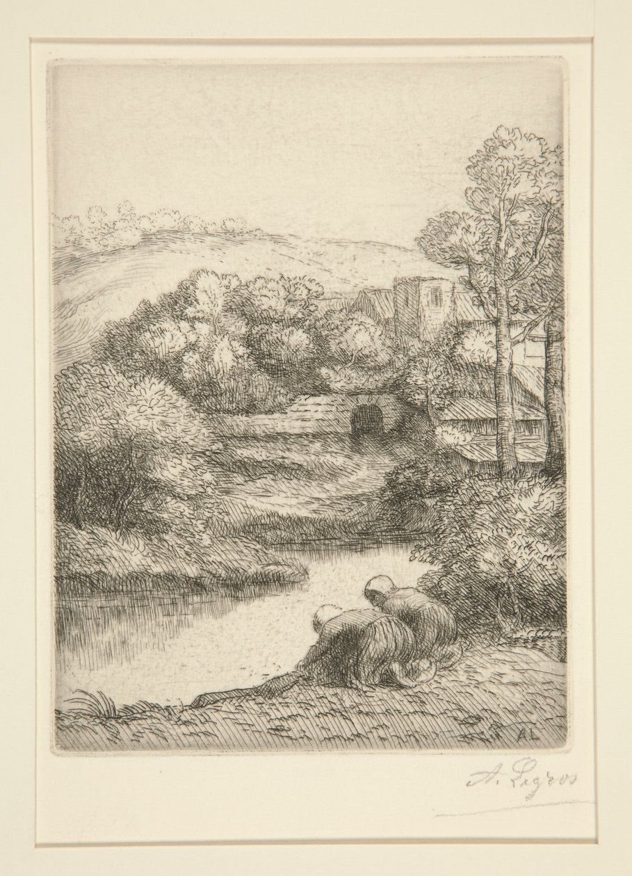 洗衣房或洗衣妇 作者 阿方斯·莱格罗斯（Alphonse Legros）