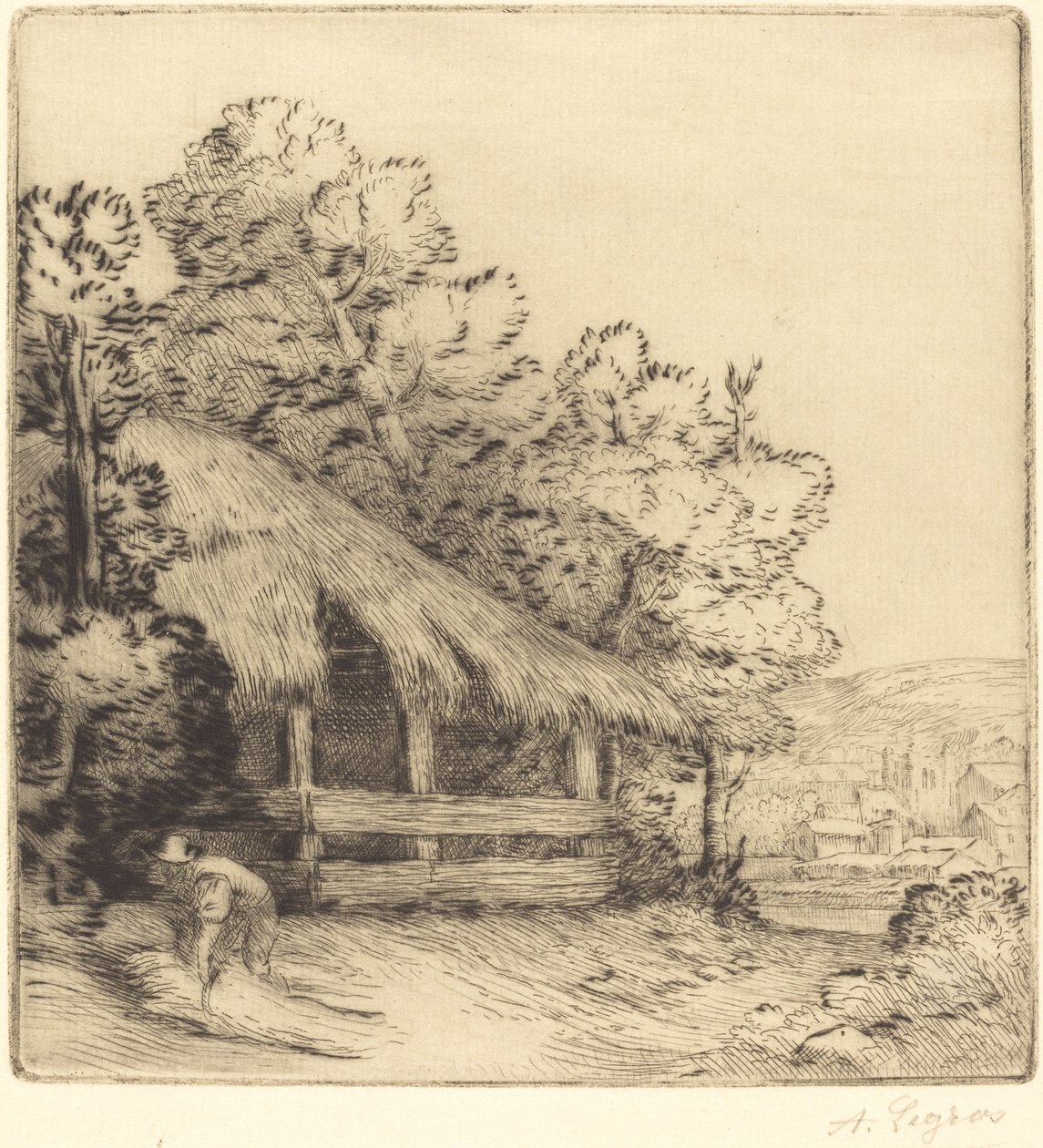小机库 作者 阿方斯·莱格罗斯（Alphonse Legros）