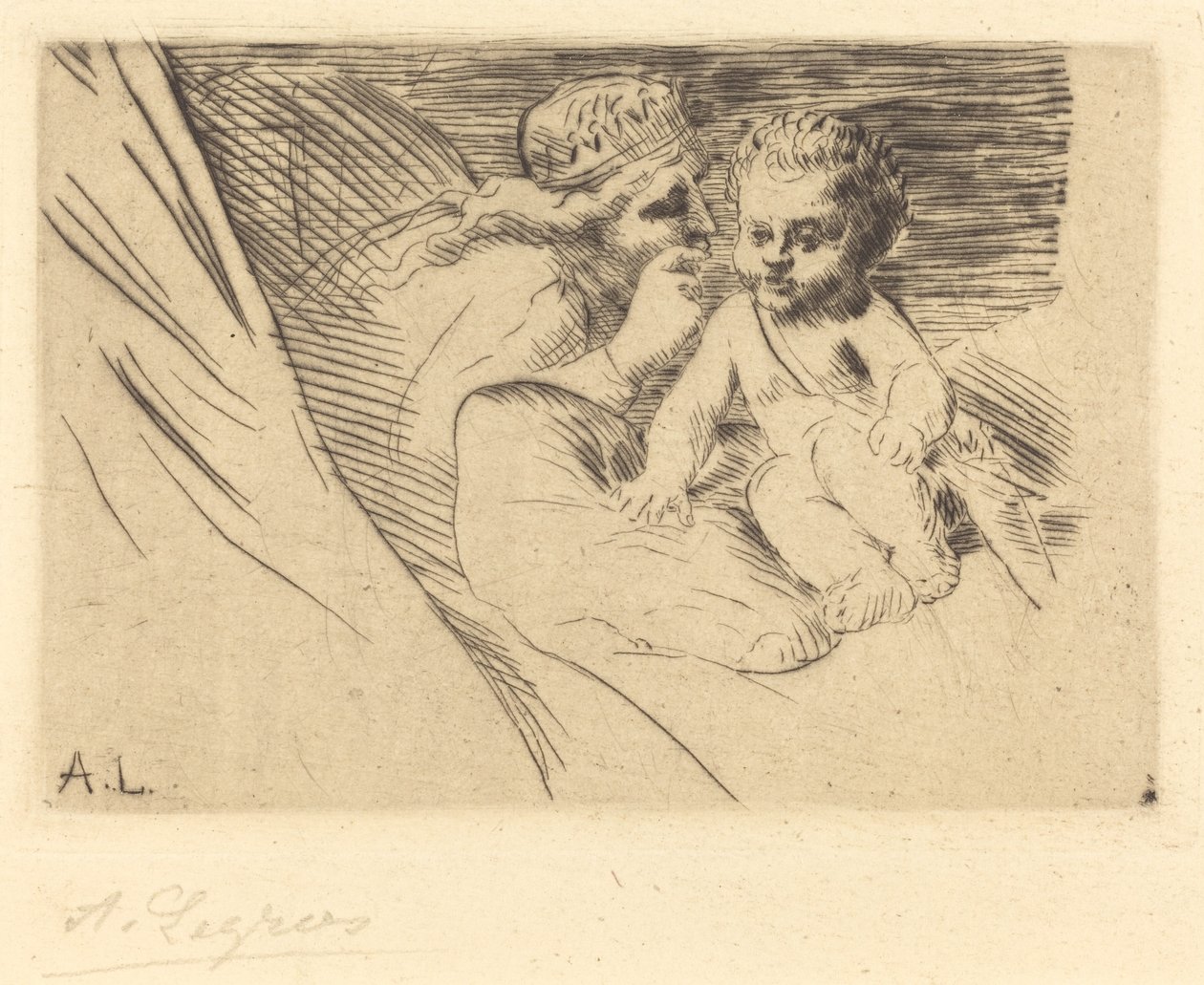 玛布与丘比特 作者 阿方斯·莱格罗斯（Alphonse Legros）