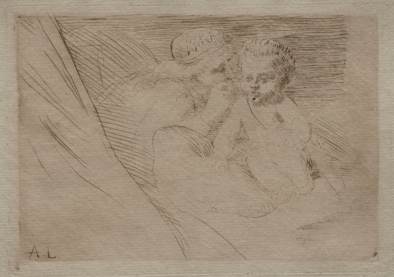 猛男和丘比特。 作者 阿方斯·莱格罗斯（Alphonse Legros）