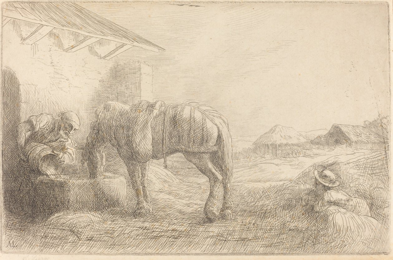 浇马的人 作者 阿方斯·莱格罗斯（Alphonse Legros）