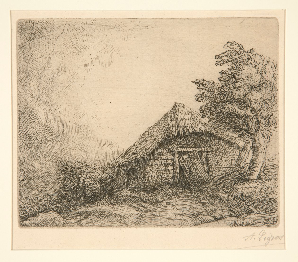 山坡上的小屋 作者 阿方斯·莱格罗斯（Alphonse Legros）