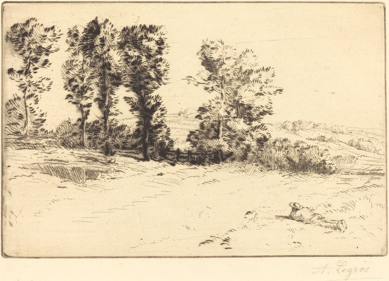 阳光下的草地 作者 阿方斯·莱格罗斯（Alphonse Legros）