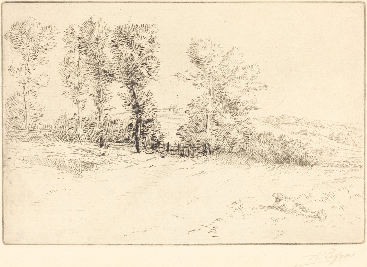 阳光下的草地 Le pre ensoleille. 作者 阿方斯·莱格罗斯（Alphonse Legros）