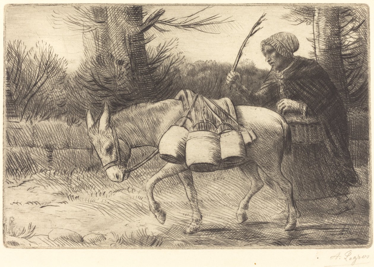 布洛涅的挤奶女工，3号板 (Laitiere a Boulogne) 作者 阿方斯·莱格罗斯（Alphonse Legros）