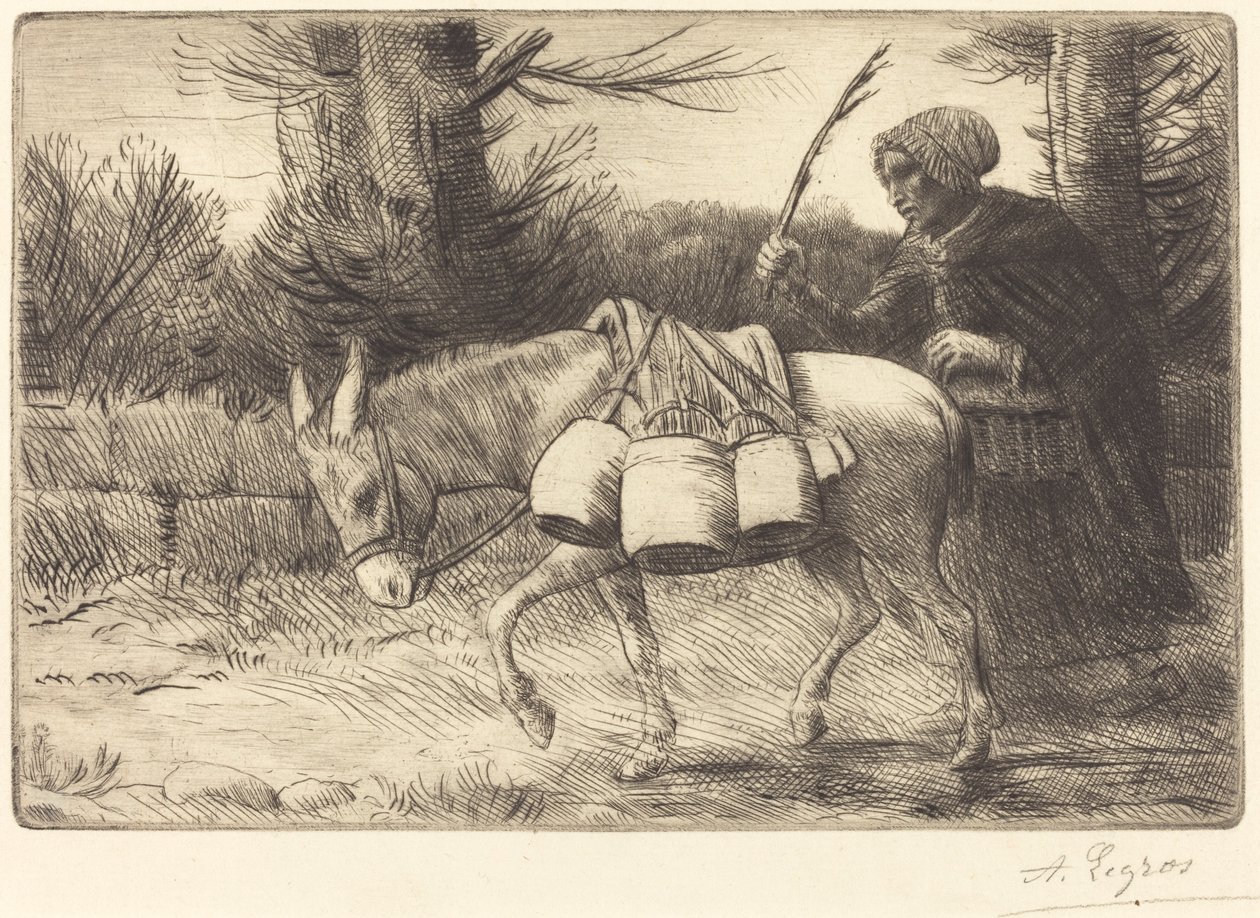 布洛涅的挤奶女工，第三板块Laitiere a Boulogne。 作者 阿方斯·莱格罗斯（Alphonse Legros）