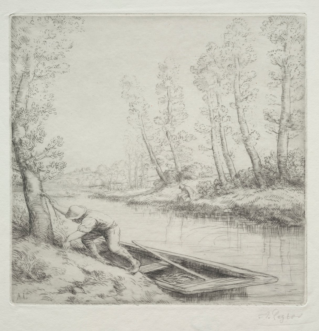 在河上的早晨在河上的早晨。 作者 阿方斯·莱格罗斯（Alphonse Legros）