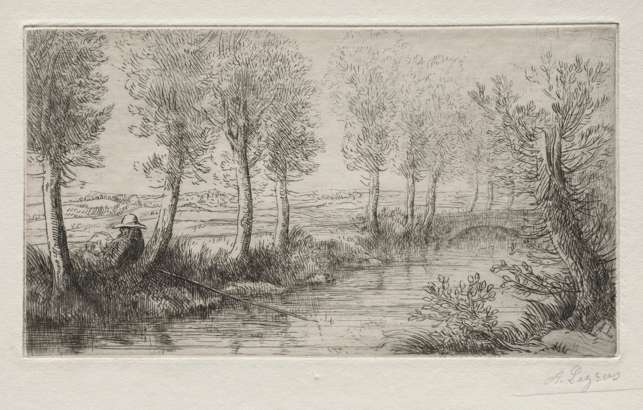 临近磨坊。 作者 阿方斯·莱格罗斯（Alphonse Legros）
