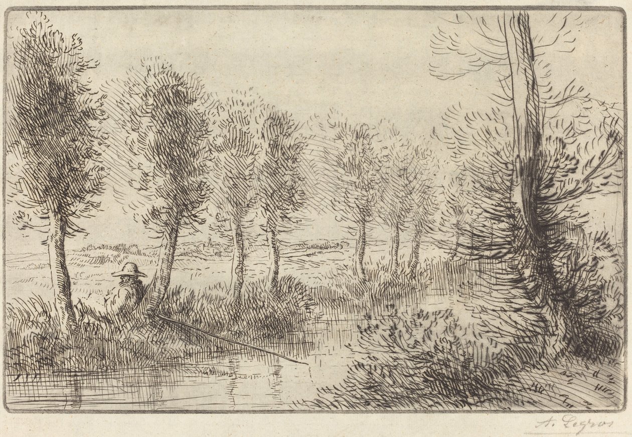 靠近磨坊的Pres du moulin。 作者 阿方斯·莱格罗斯（Alphonse Legros）