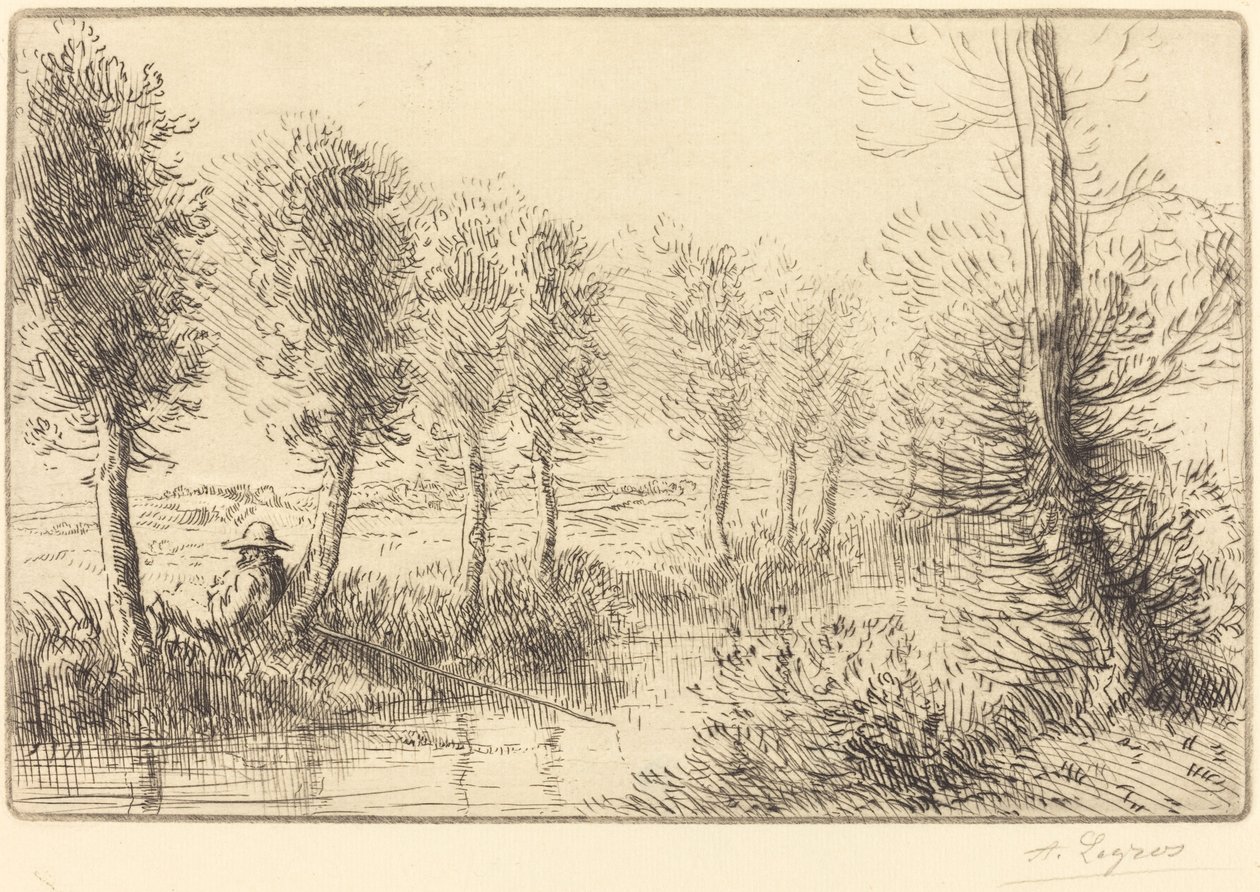 靠近磨坊的Pres du moulin。 作者 阿方斯·莱格罗斯（Alphonse Legros）