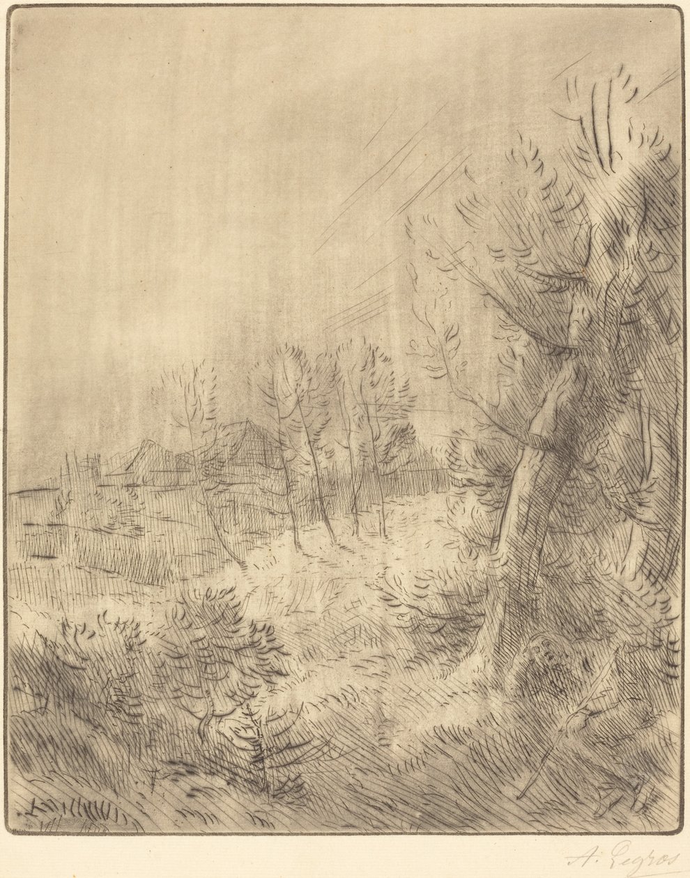 老村庄 Ville vieille。 作者 阿方斯·莱格罗斯（Alphonse Legros）