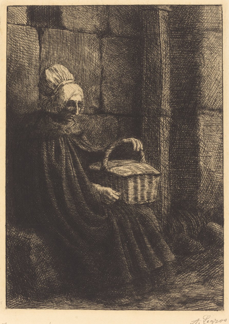 布洛涅的农妇 Paysanne des environs de Boulogne dite La femme au panier. 作者 阿方斯·莱格罗斯（Alphonse Legros）
