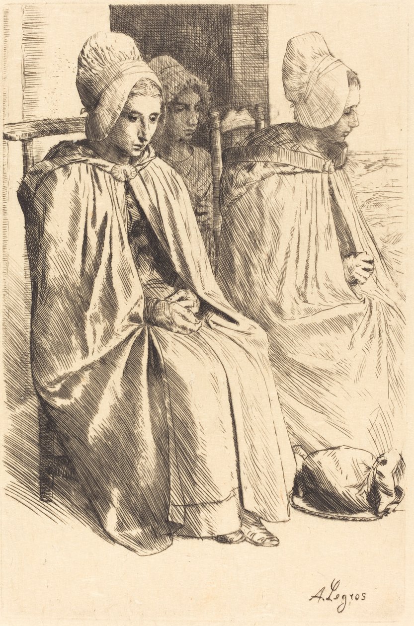 布洛涅的农民妇女 Paysannes des environs de Boulogne. 作者 阿方斯·莱格罗斯（Alphonse Legros）