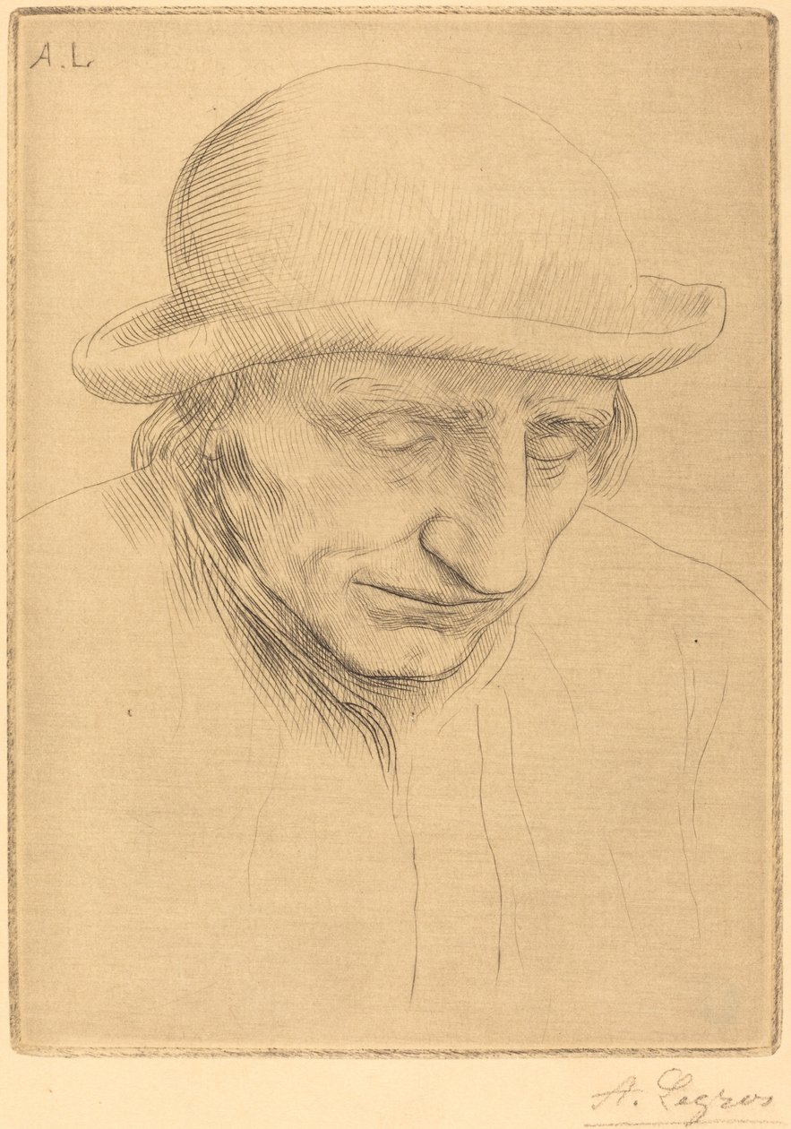 戴圆帽的农民 作者 阿方斯·莱格罗斯（Alphonse Legros）