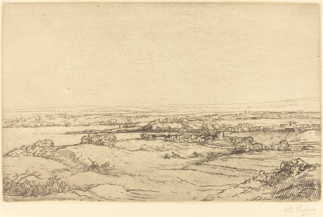 湖泊附近的平原 La plaine pres du lac. 作者 阿方斯·莱格罗斯（Alphonse Legros）