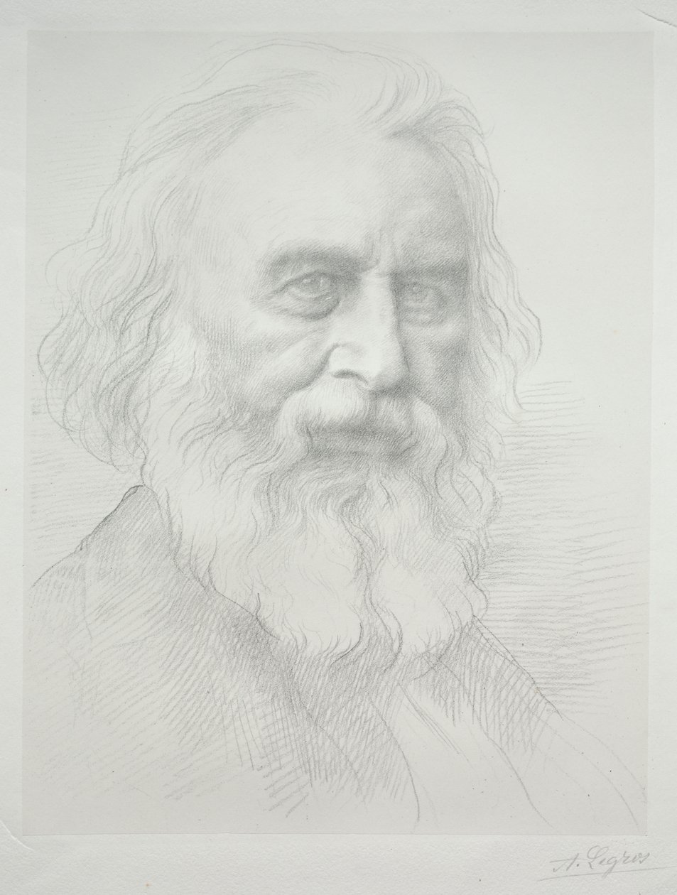 亨利-沃兹沃斯-朗费罗肖像（第二版） 作者 阿方斯·莱格罗斯（Alphonse Legros）