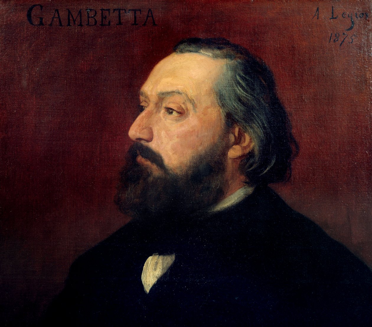 Leon Gambetta (1838-1882) 法国政治家的肖像。 Alphonse Legros (1837-1911) 于 1875 年作画。奥赛博物馆。 作者 阿方斯·莱格罗斯（Alphonse Legros）