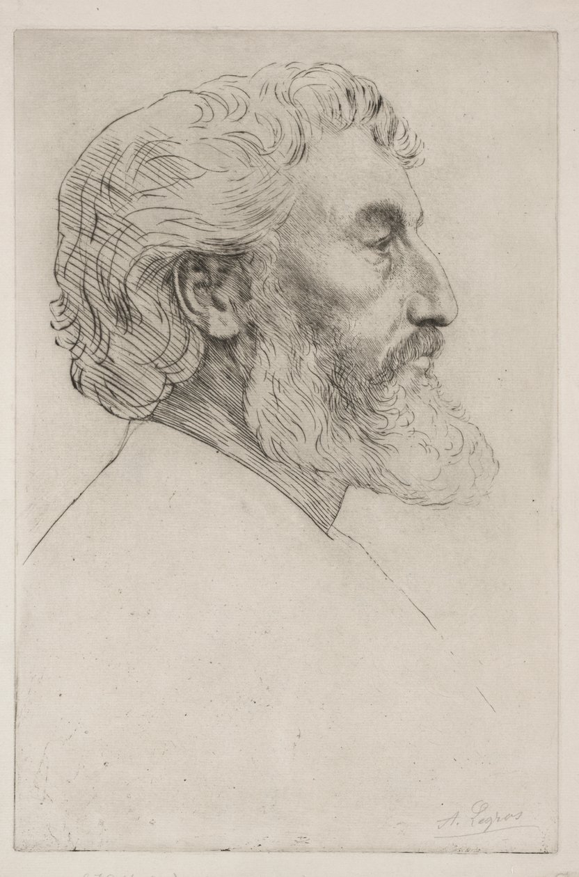 弗雷德里克-莱顿爵士肖像（第一版） 作者 阿方斯·莱格罗斯（Alphonse Legros）