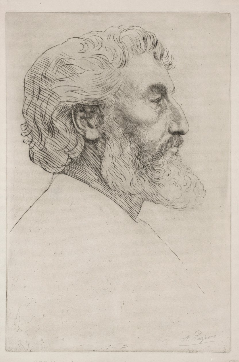 弗雷德里克·莱顿爵士一盘肖像。 作者 阿方斯·莱格罗斯（Alphonse Legros）