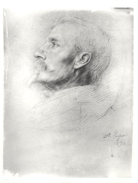 Walter Crane的肖像（1845-1915） 作者 阿方斯·莱格罗斯（Alphonse Legros）