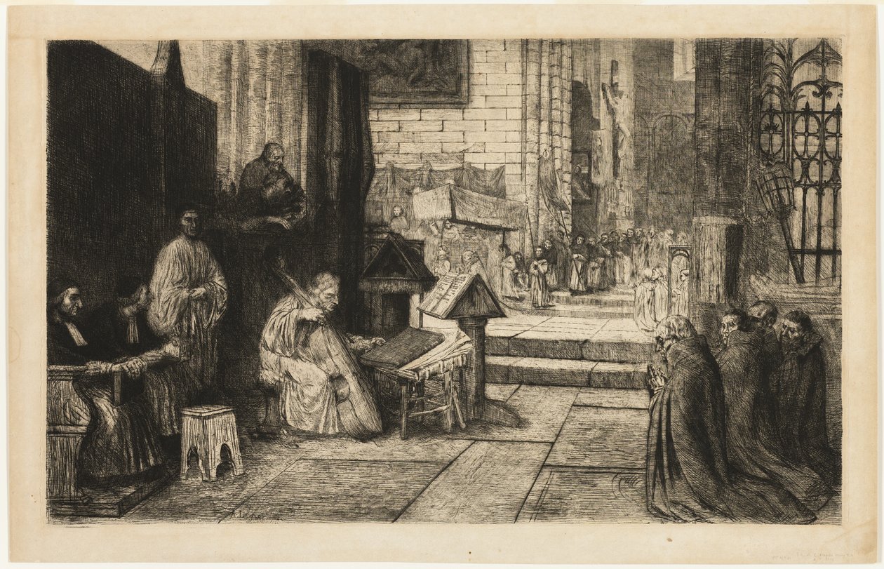 西班牙教堂游行 作者 阿方斯·莱格罗斯（Alphonse Legros）