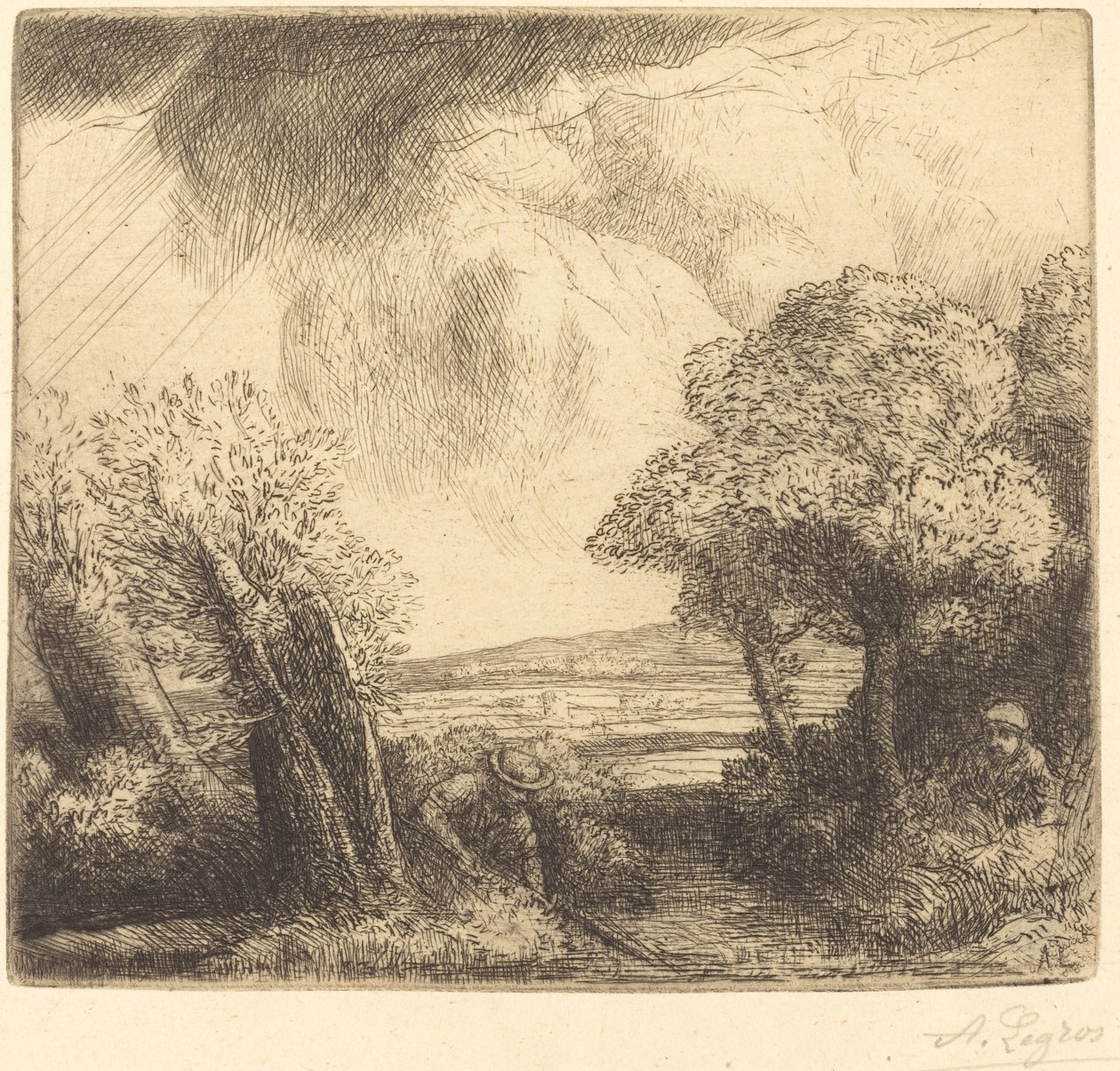 Trastimene湖的回忆 Souvenir du lac de Trastimene. 作者 阿方斯·莱格罗斯（Alphonse Legros）