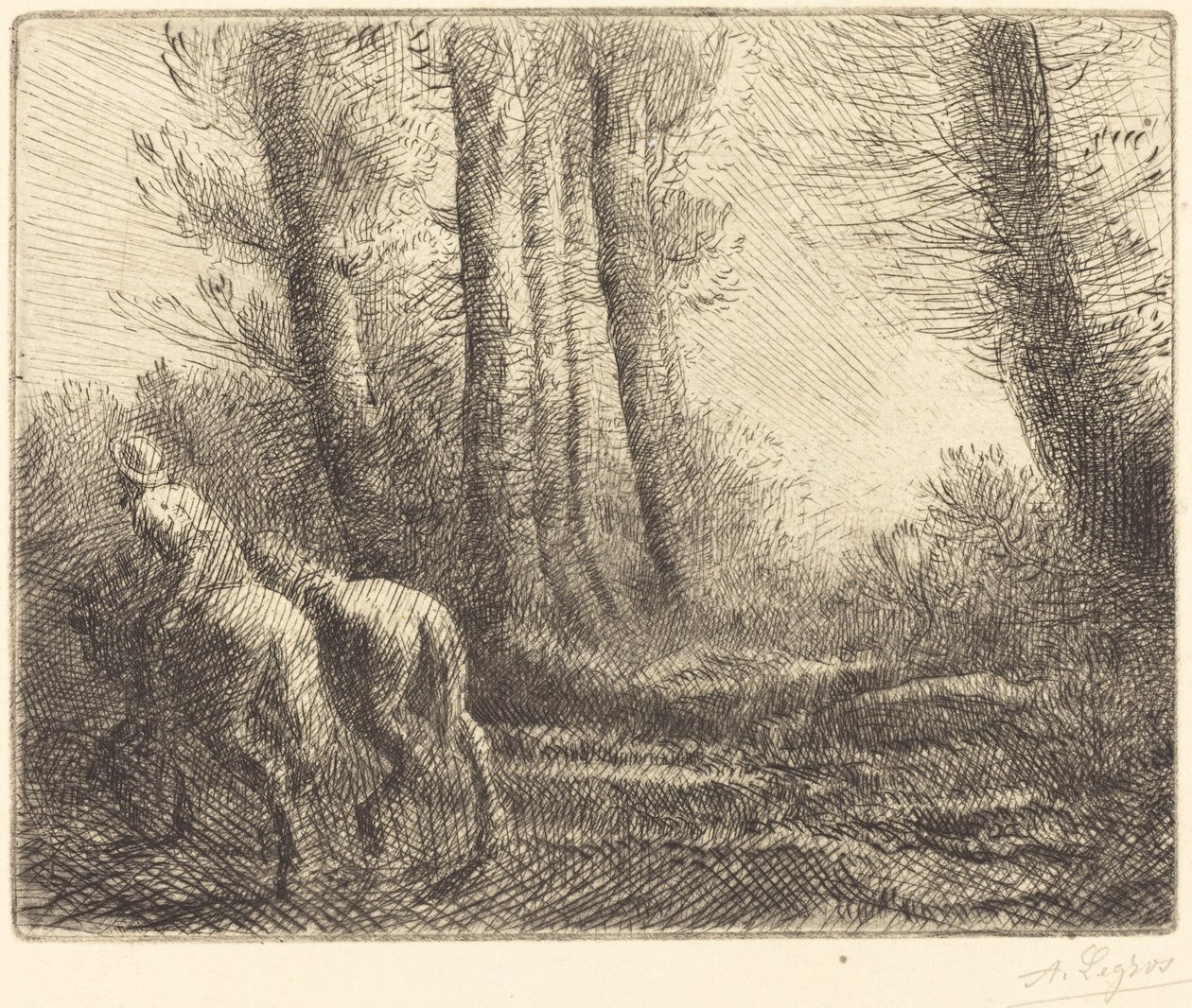 从耕地返回 Le retour de labourage. 作者 阿方斯·莱格罗斯（Alphonse Legros）