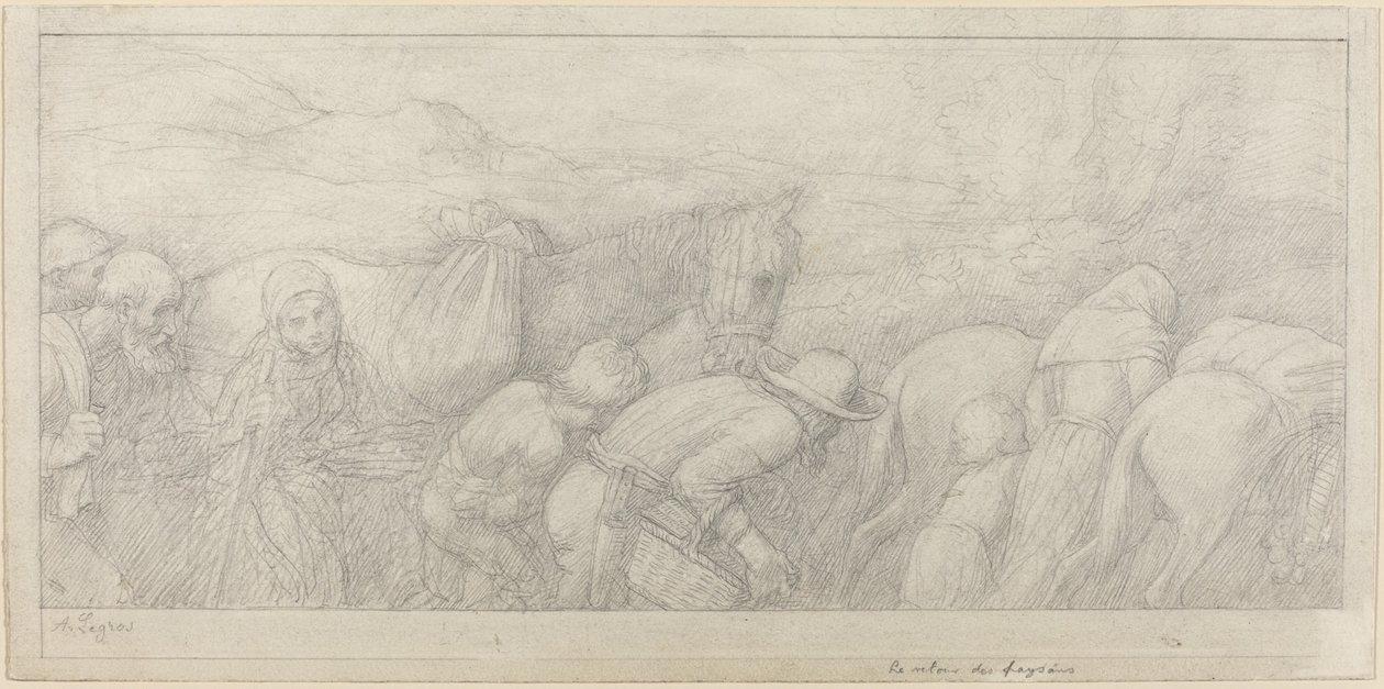 农民的回归。 作者 阿方斯·莱格罗斯（Alphonse Legros）