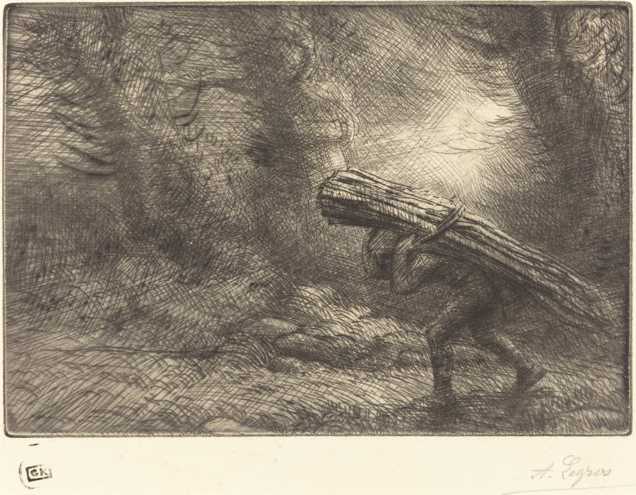 返回小屋 Le retour a la chaumiere. 作者 阿方斯·莱格罗斯（Alphonse Legros）