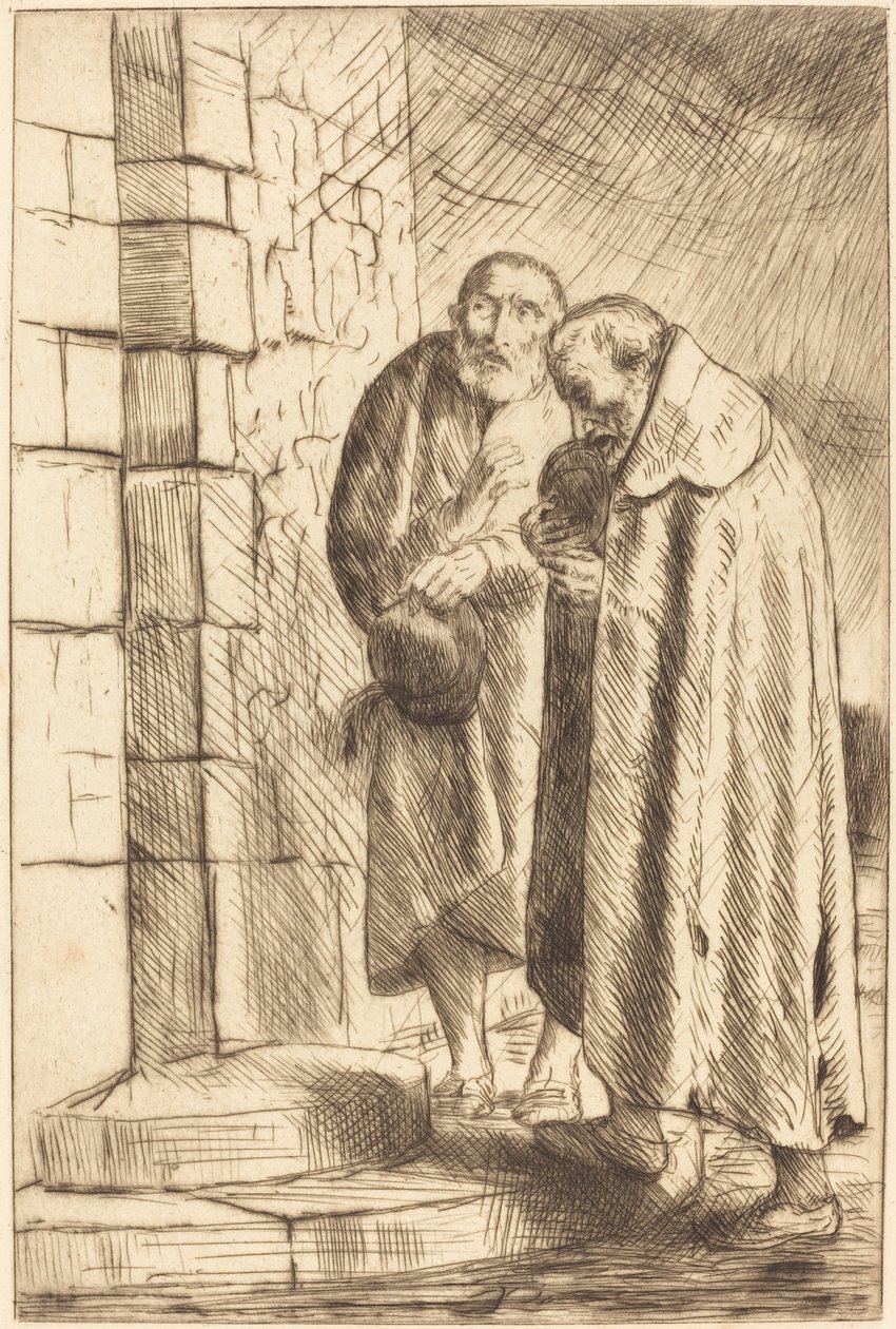 理查德先生门前的圣彼得和圣保罗 (St. Pierre et St. Paul a la porte de M. Richard) 作者 阿方斯·莱格罗斯（Alphonse Legros）