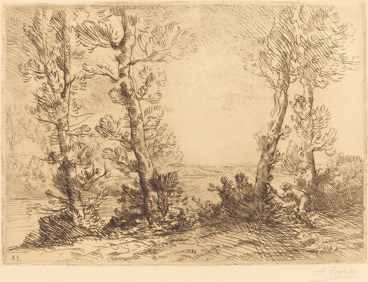 鲑鱼-费舍尔-萨乌蒙（Le pecheur du saumon）。 作者 阿方斯·莱格罗斯（Alphonse Legros）