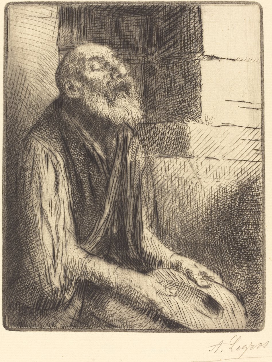 坐着的乞丐Mendiant助理。 作者 阿方斯·莱格罗斯（Alphonse Legros）