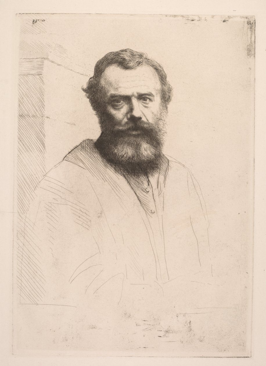 自画像第三版。 作者 阿方斯·莱格罗斯（Alphonse Legros）