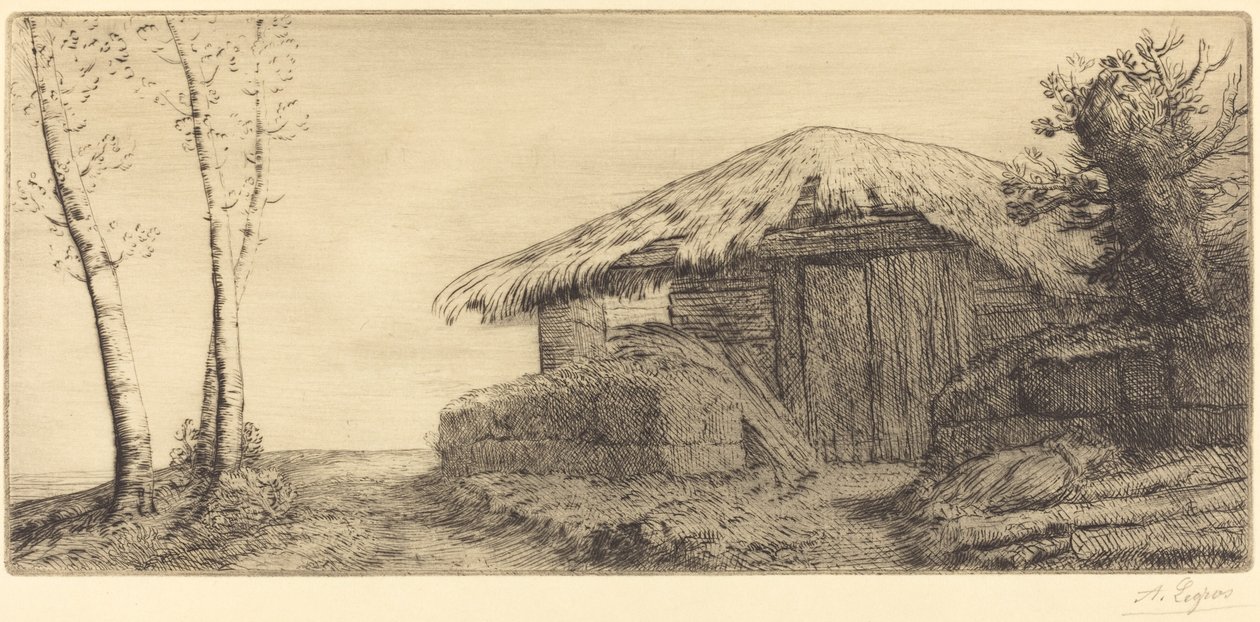 山坡上的牧羊人小屋 (Bergerie sur le coteau) 作者 阿方斯·莱格罗斯（Alphonse Legros）