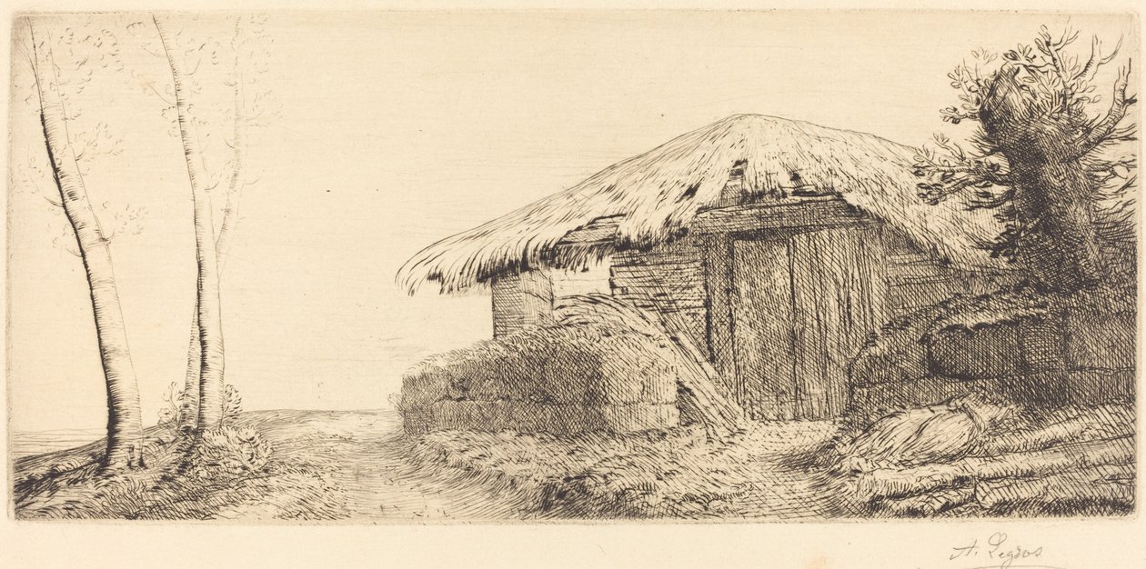 山坡上的牧羊人小屋 山坡上的牧羊人小屋（Bergerie sur le coteau）。 作者 阿方斯·莱格罗斯（Alphonse Legros）