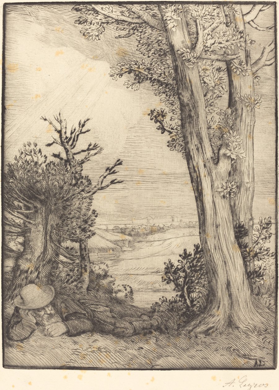 乡村的午睡 Sieste dans la capagne. 作者 阿方斯·莱格罗斯（Alphonse Legros）