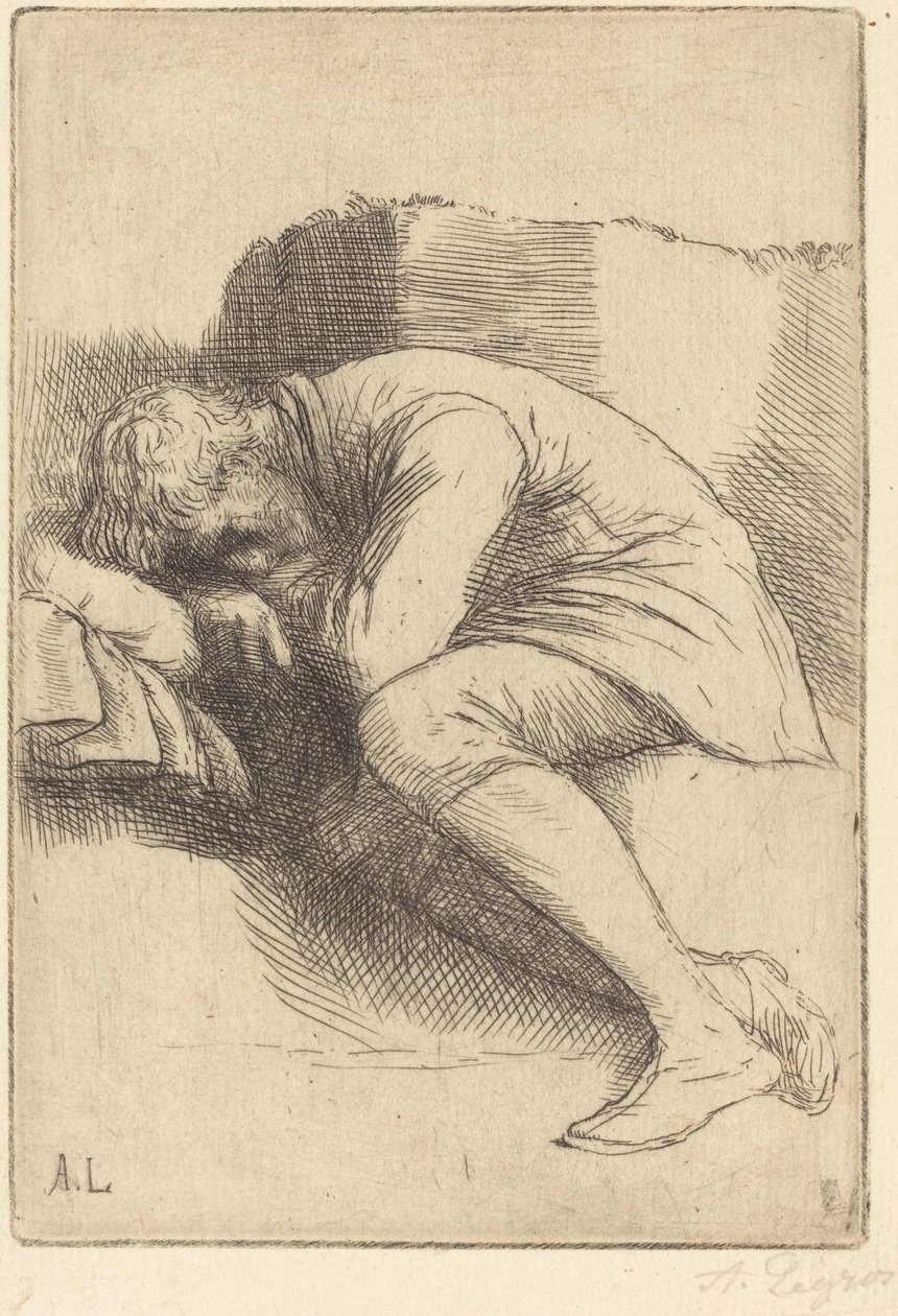 睡觉的人 一个睡觉的人。 作者 阿方斯·莱格罗斯（Alphonse Legros）