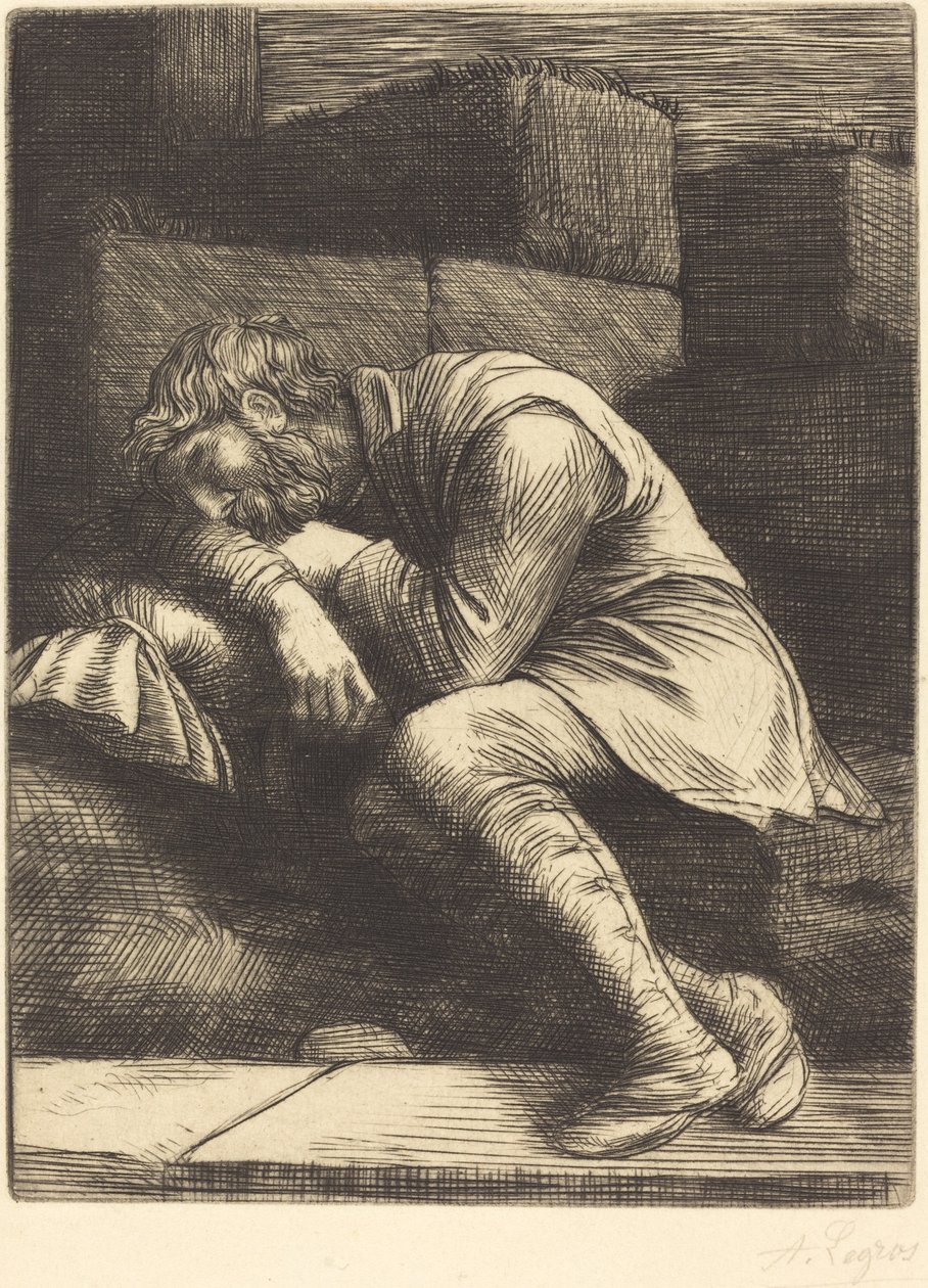 沉睡的乞丐 作者 阿方斯·莱格罗斯（Alphonse Legros）