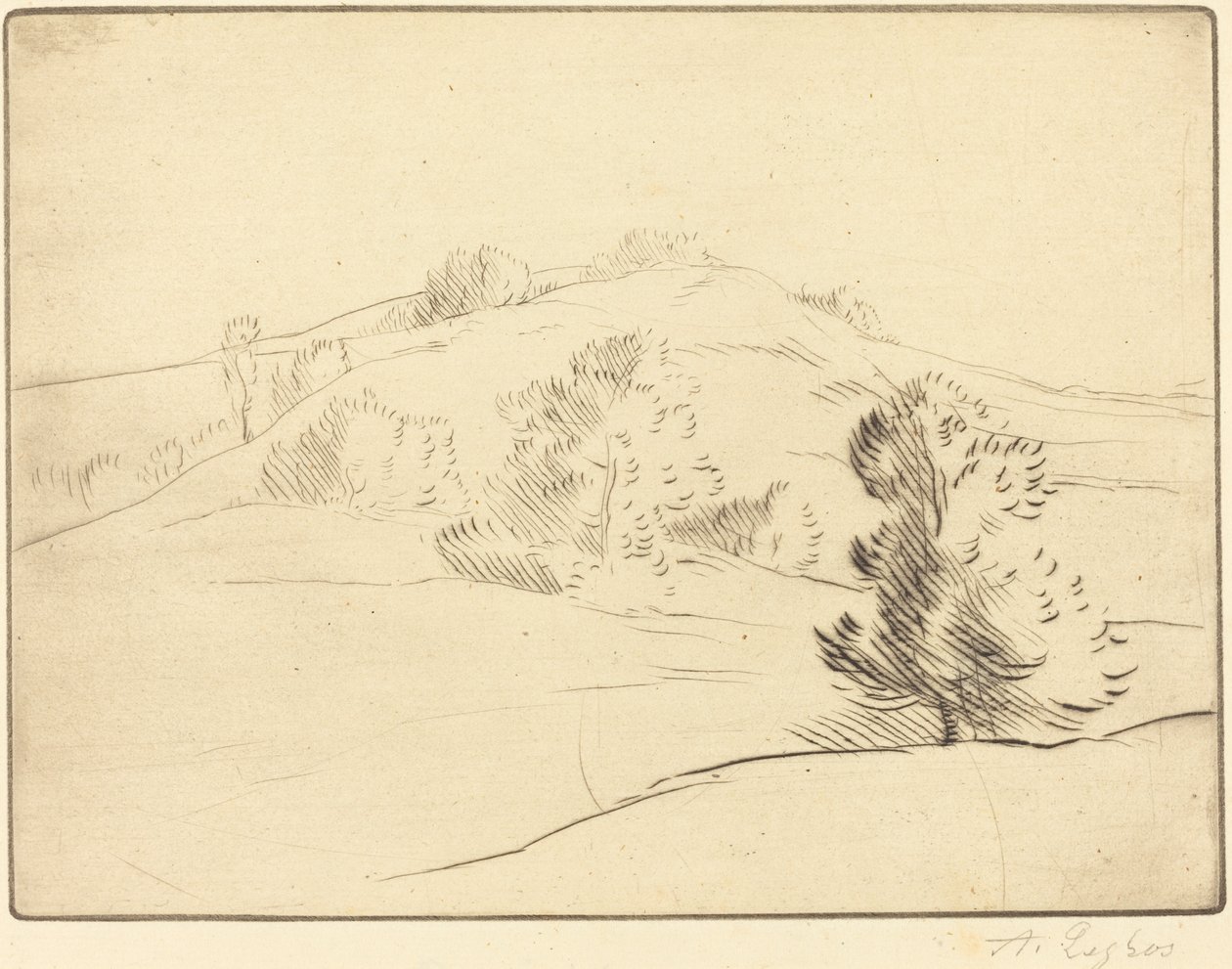 小山 Le coteau. 作者 阿方斯·莱格罗斯（Alphonse Legros）