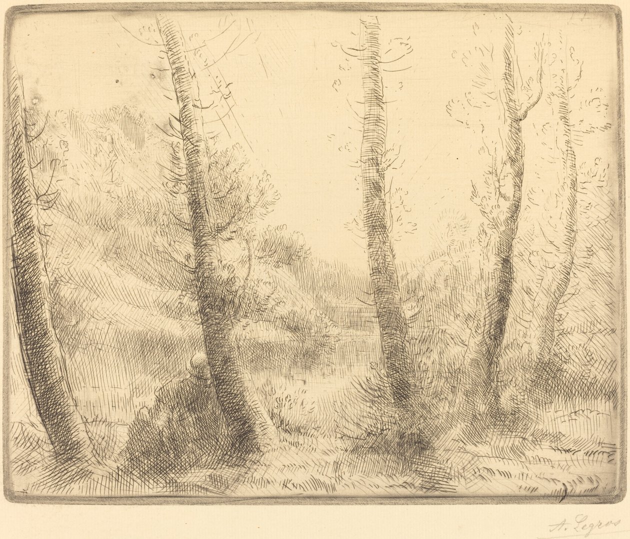 小湖 Le petit lac. 作者 阿方斯·莱格罗斯（Alphonse Legros）