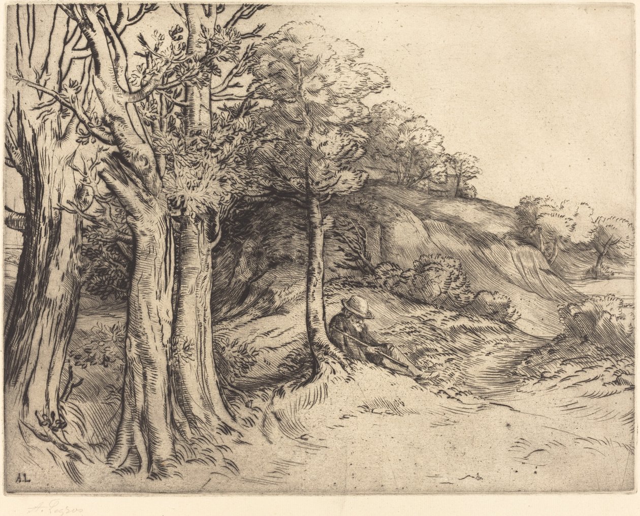 孤独 孤独的风景。 作者 阿方斯·莱格罗斯（Alphonse Legros）