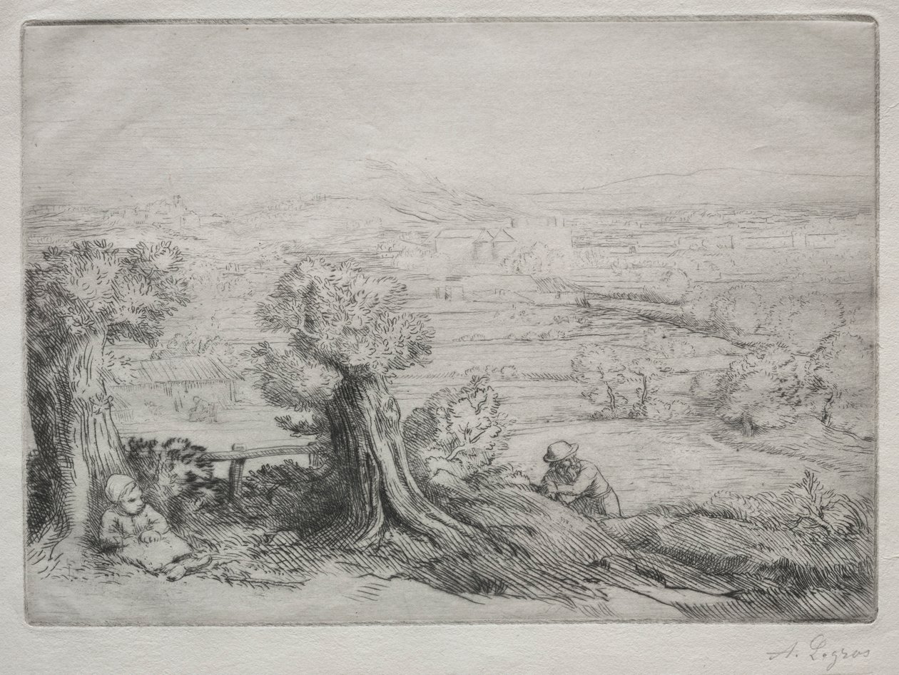 一个谷的纪念品在伯根地。 作者 阿方斯·莱格罗斯（Alphonse Legros）