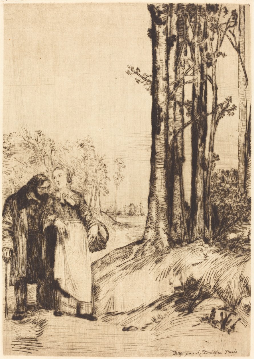 疗养院的漫步 La promenade du convalescent. 作者 阿方斯·莱格罗斯（Alphonse Legros）