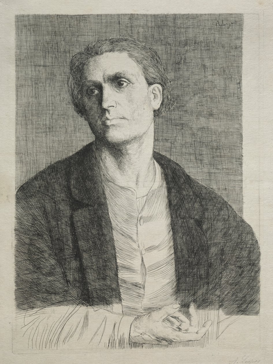 男子头部研究 作者 阿方斯·莱格罗斯（Alphonse Legros）