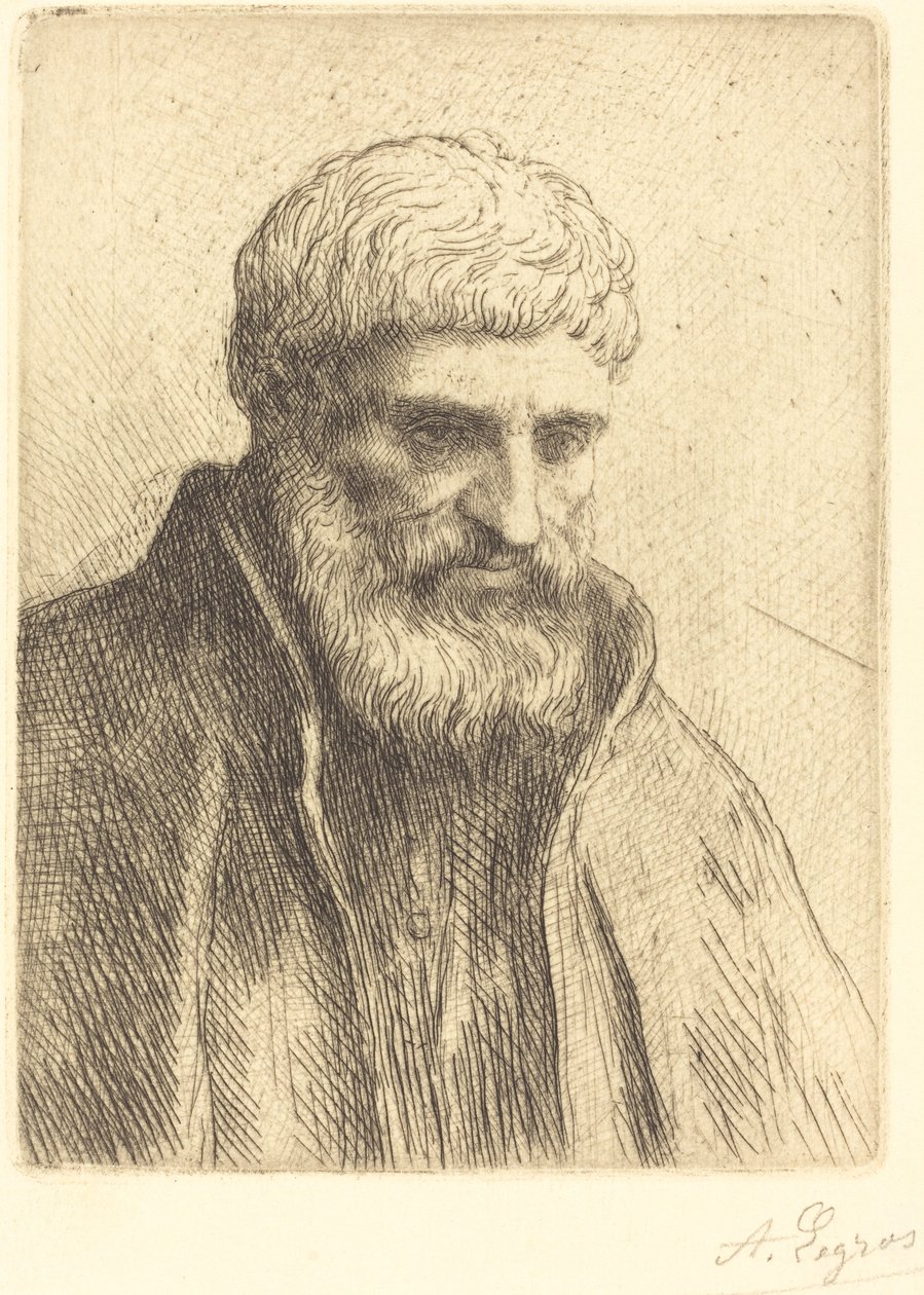 老人研究》(Etude de vieillard) 作者 阿方斯·莱格罗斯（Alphonse Legros）