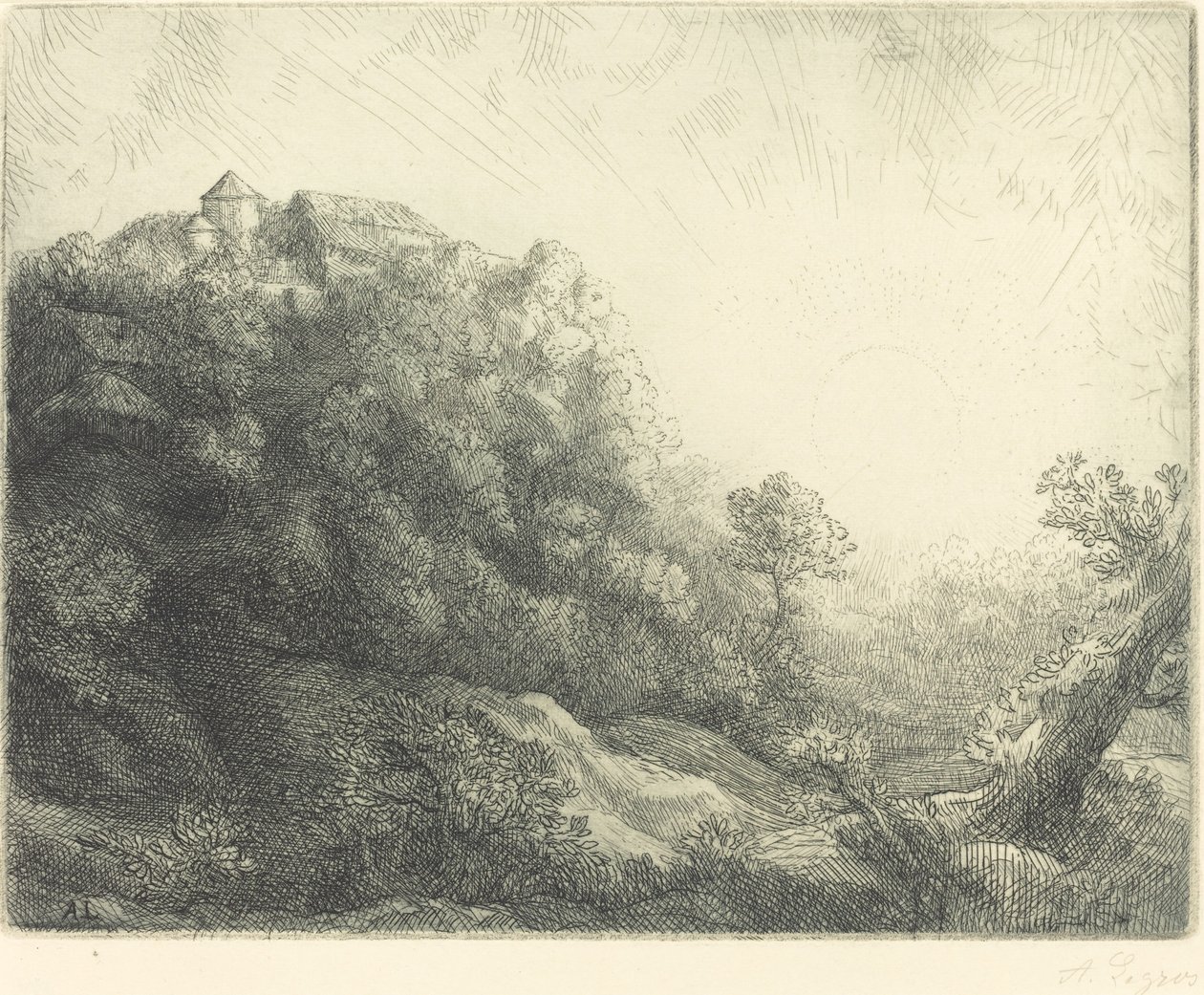 日出：秋天。 作者 阿方斯·莱格罗斯（Alphonse Legros）
