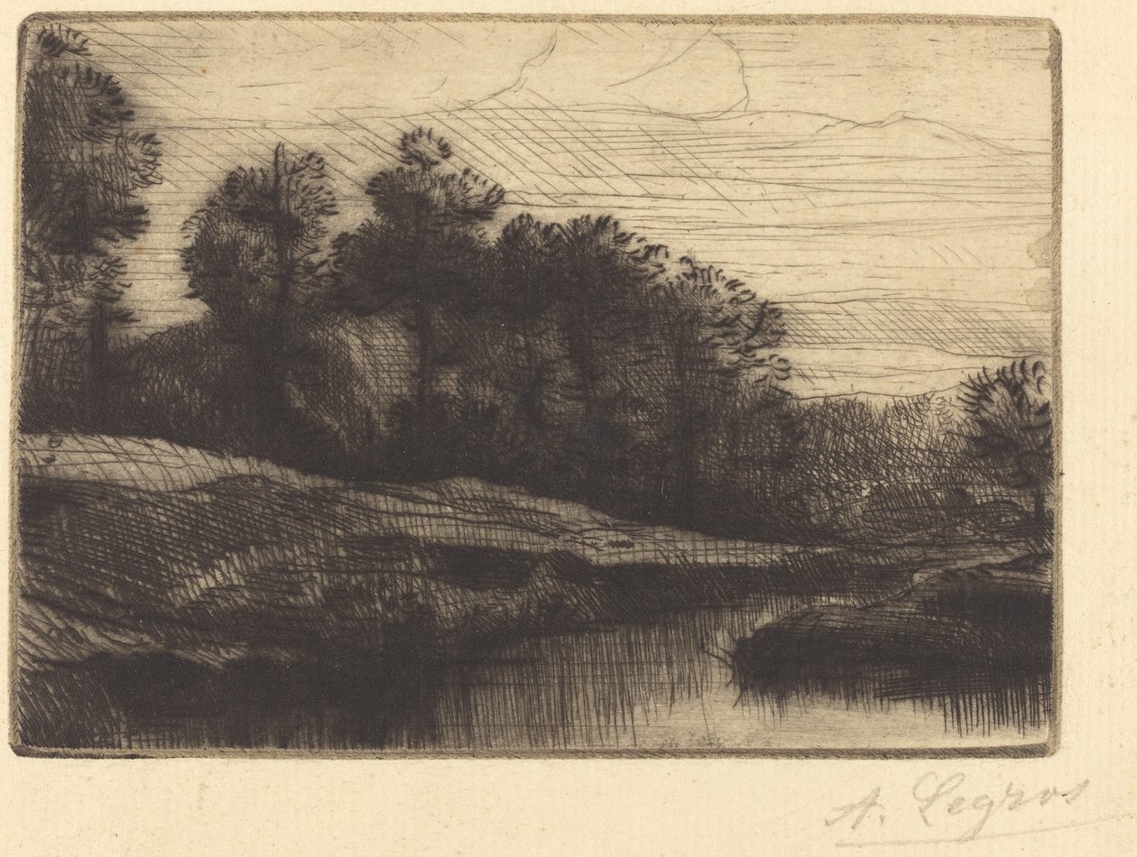 日落 (Le soir (Cou coucher de soleil)) 作者 阿方斯·莱格罗斯（Alphonse Legros）