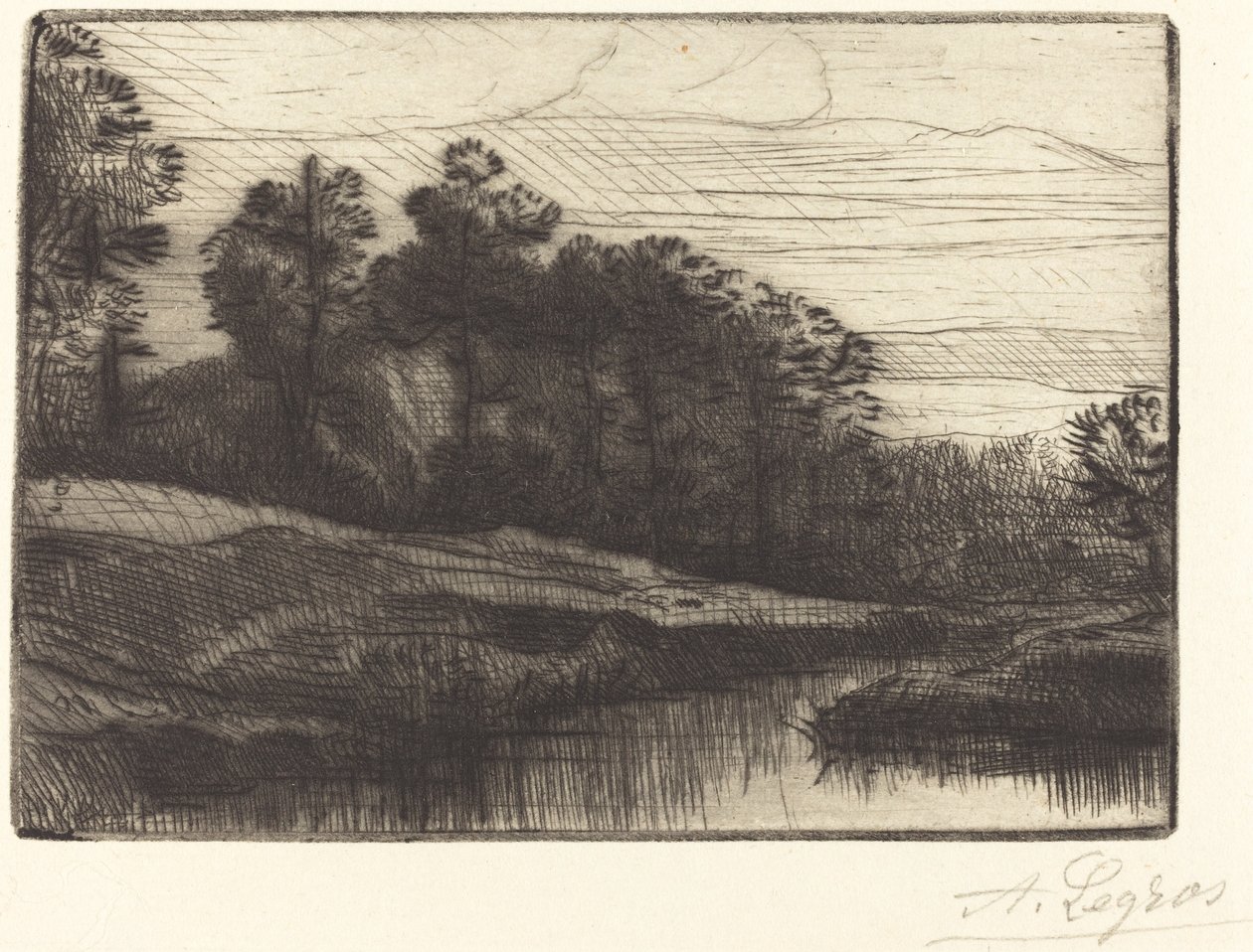 日落 (Le soir (Cou coucher de soleil)) 作者 阿方斯·莱格罗斯（Alphonse Legros）