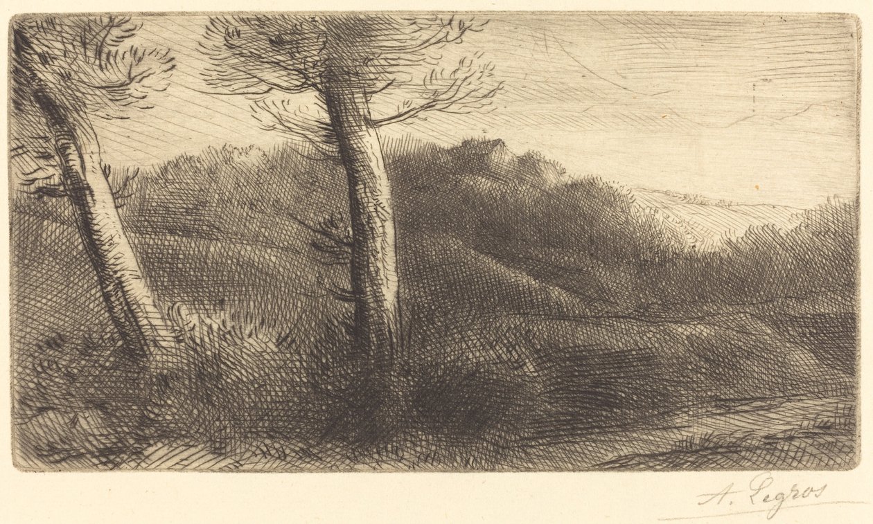 夕阳西下，日落西山。 作者 阿方斯·莱格罗斯（Alphonse Legros）